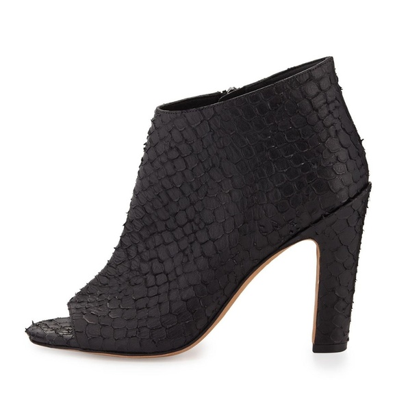 Vince Sierra Black Snake Skin Texture Bootie